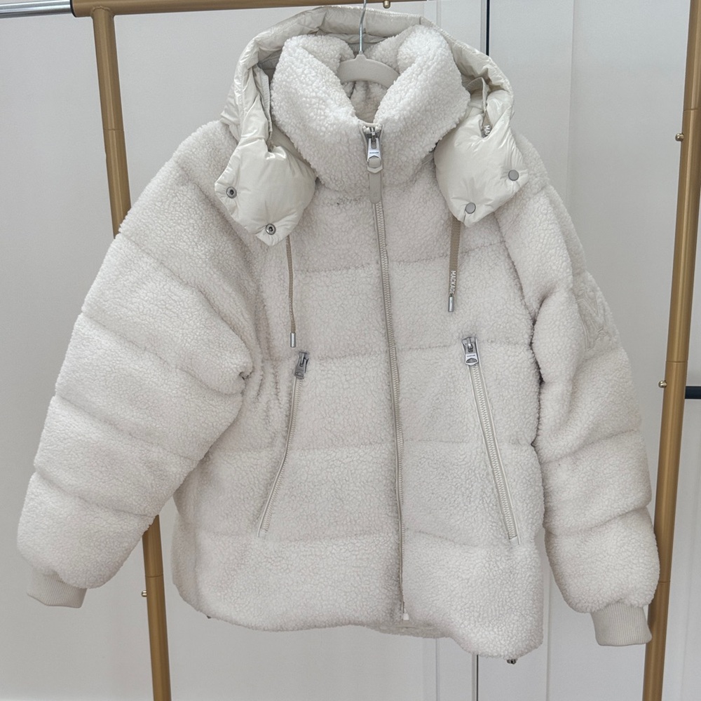 Mackage Cream Teddy Puffer Jacket